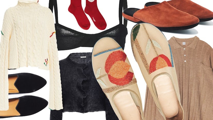 A collage of the loungewear pieces for working from home