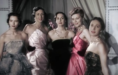 Models at Dior's 1949 haute couture show.