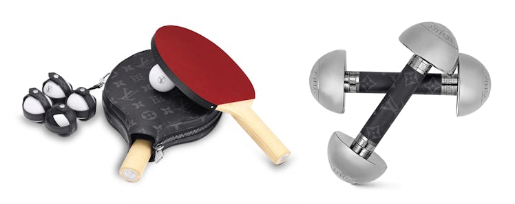 Louis Vuitton ping pong set and dumbbells