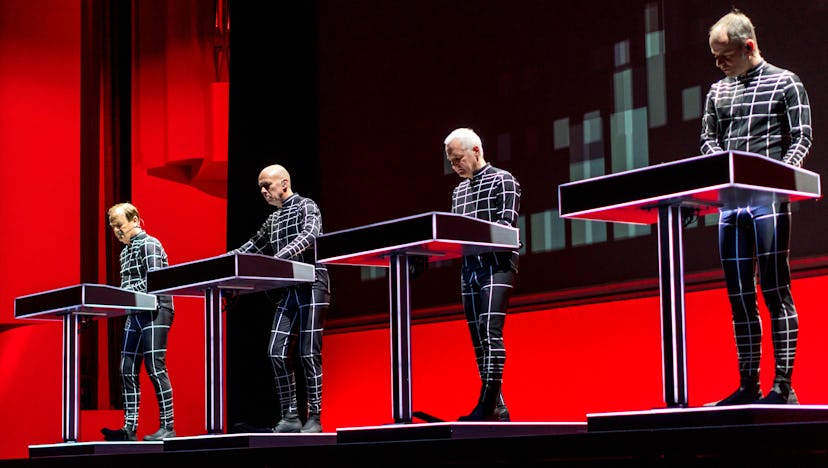 The band Kraftwerk performs live.
