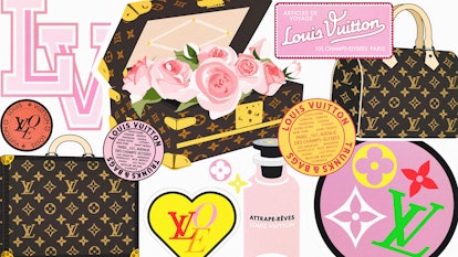 Lv Louis Vuitton Rose Gold Pattern PNG