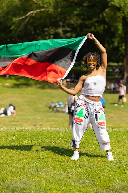 A person celebrating Juneteenth