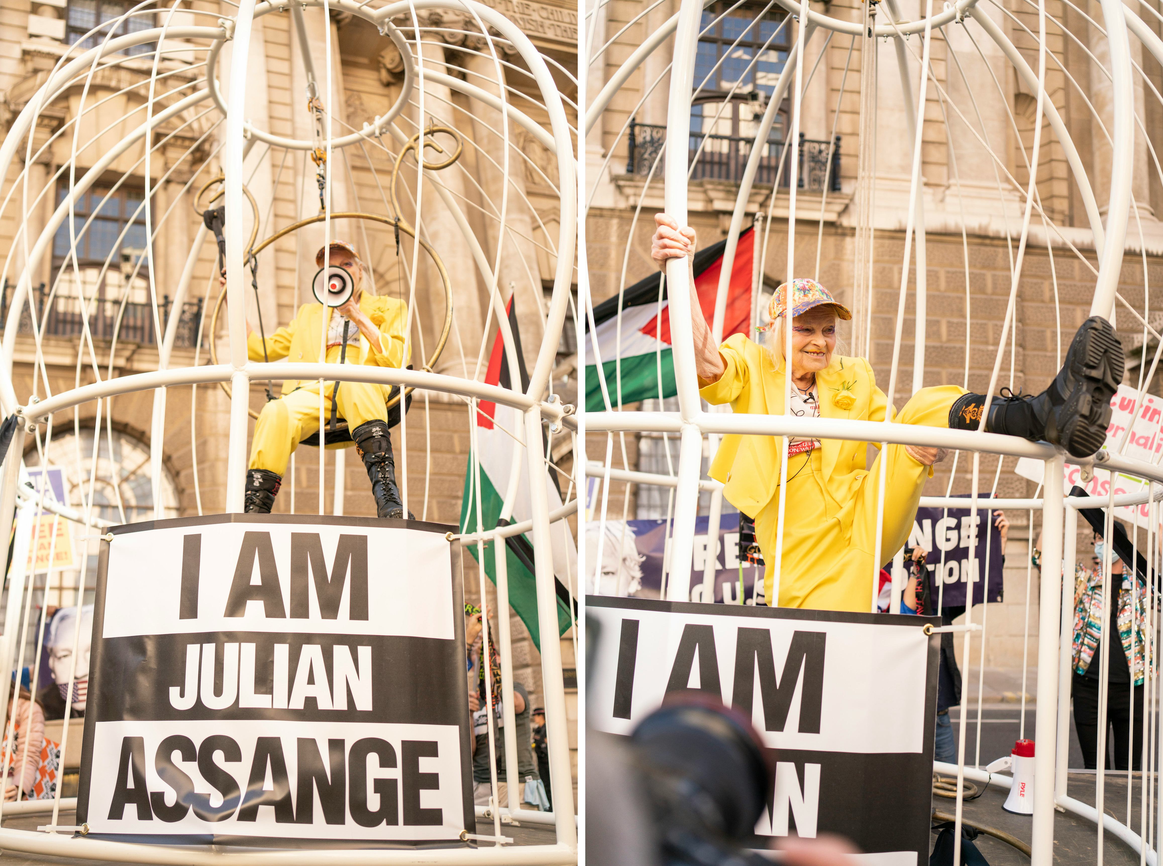 Vivienne Westwood, 79, Staged a Protest 10 Feet in the Air