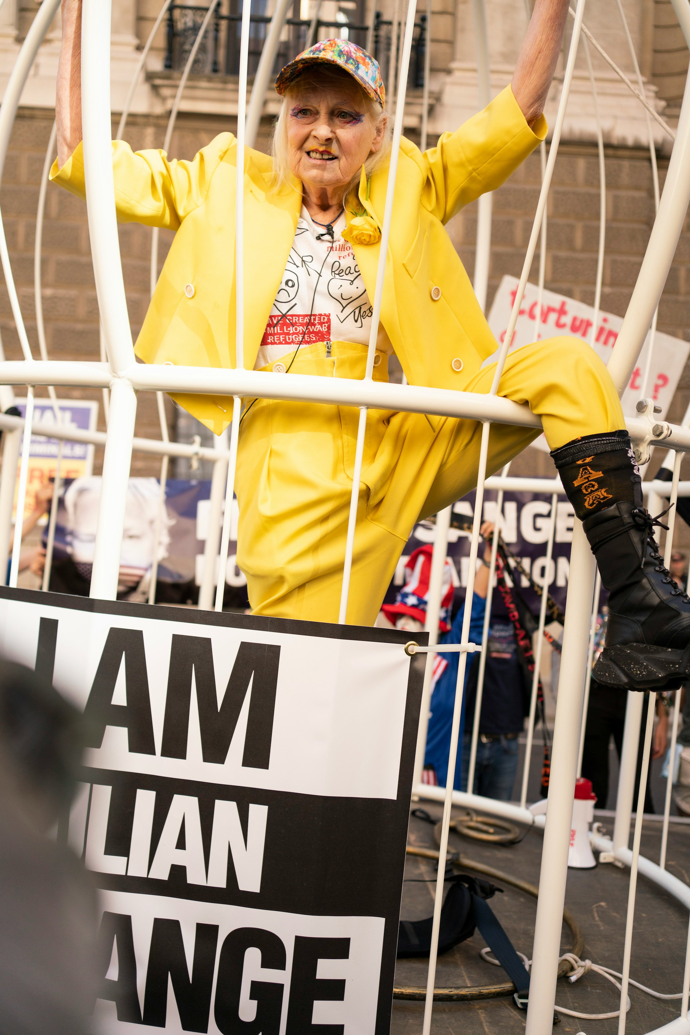 Vivienne Westwood, 79, Staged a Protest 10 Feet in the Air