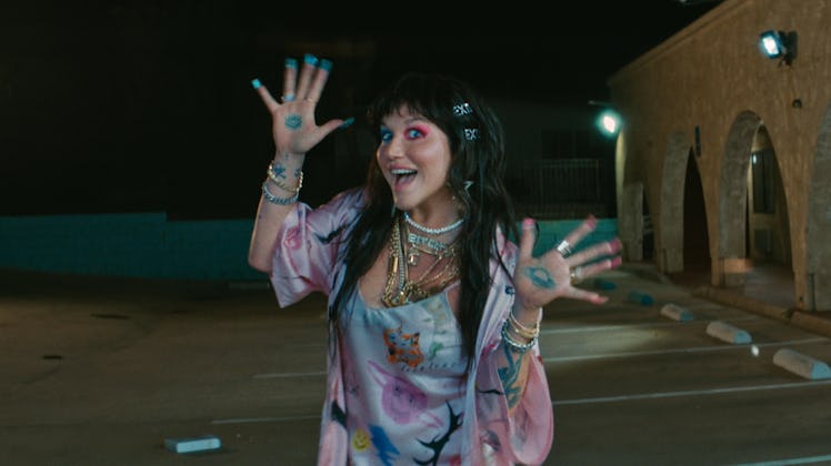 A screenshot from Allie Avital’s music video for Kesha, My Own Dance (2019).