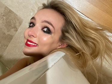 Killing Eve’s Jodie Comer dresses as Suzie Pickles from the British drama I Hate Suzie