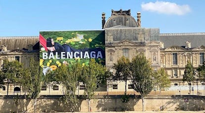 Cardi B billboard on the Louvre.