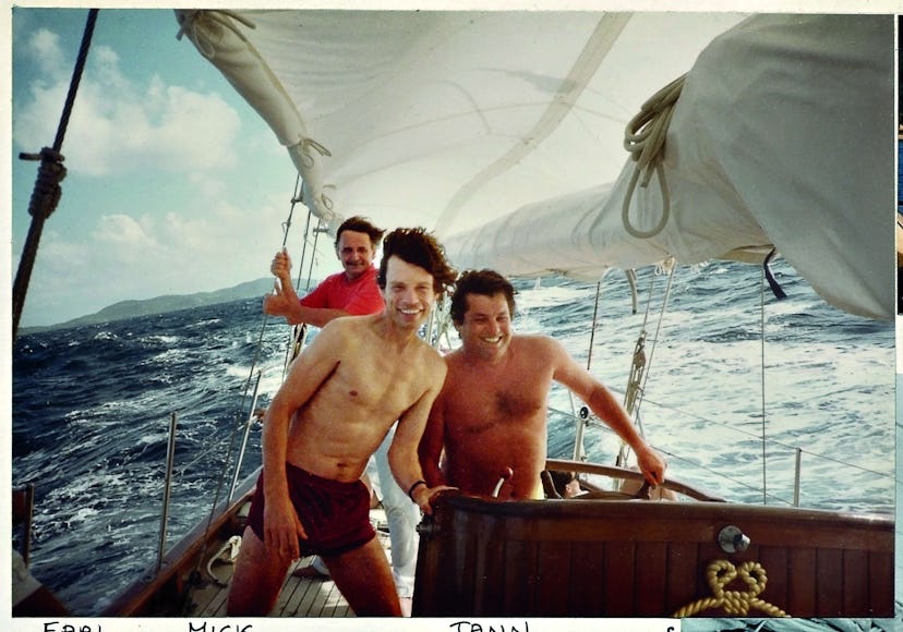 Mick Jagger and Jann Wenner on a boat
