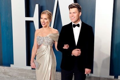 Scarlett Johansson and Colin Jost, who are now married.