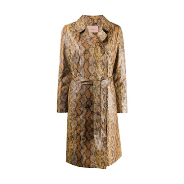 Twin-Set trench coat with snake-print for in-between fall weather