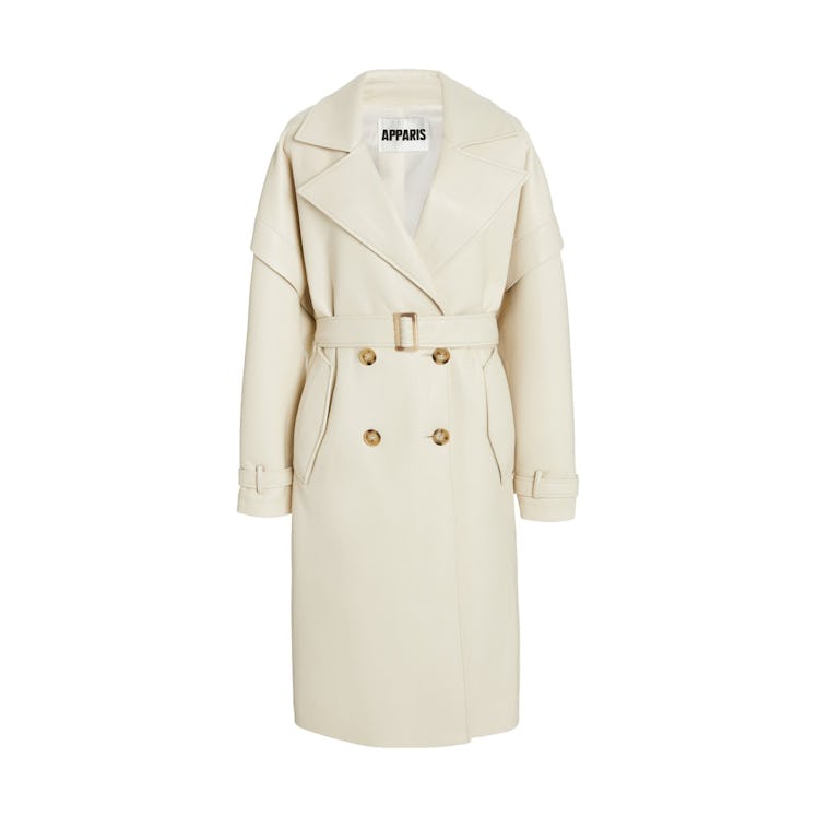 Apparis trench coat in cream for in-between fall weather