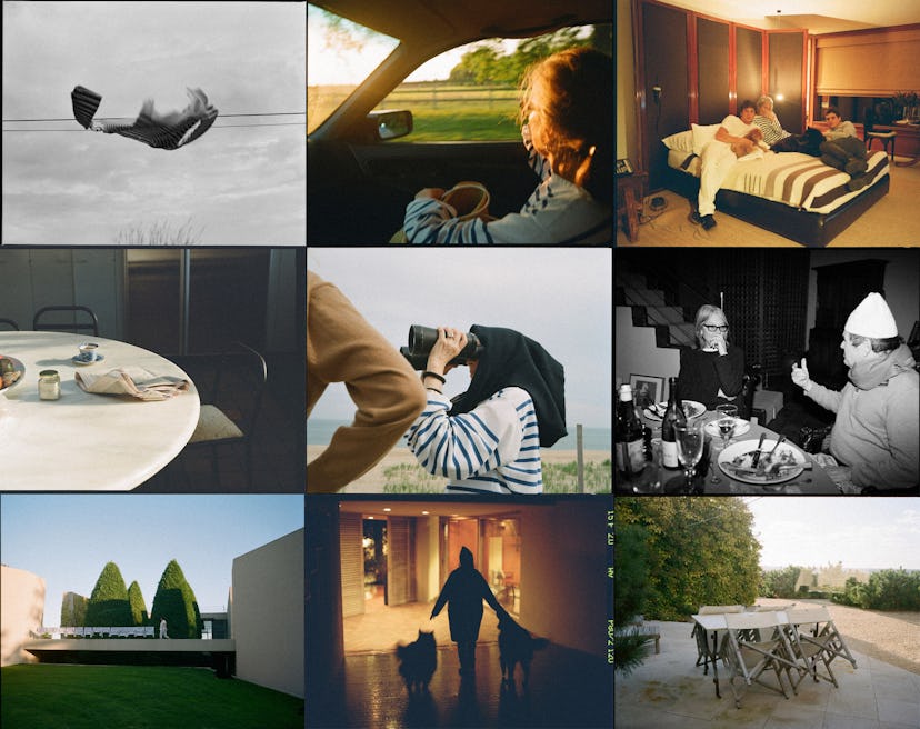 A nine-part collage of photographs by Fashion Photographer Theo Wenner