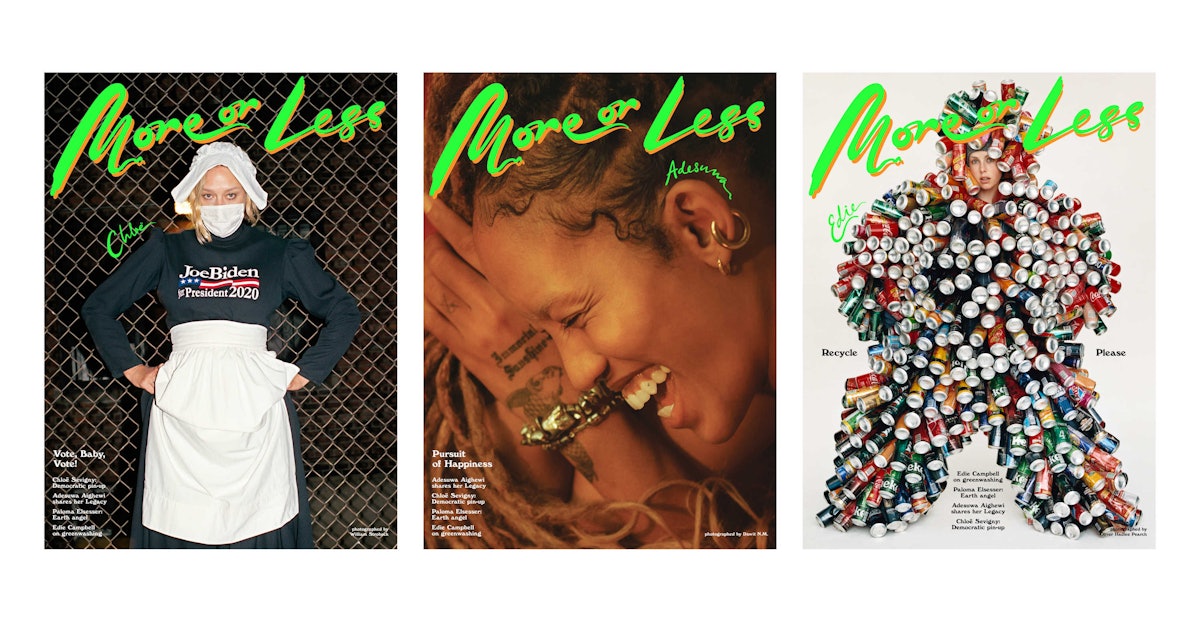 The latest magazine “More or less” presents a masked Chloë Sevigny