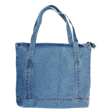 A Yunzh denim shoulder bag as one of the most stylish tote bags under $100