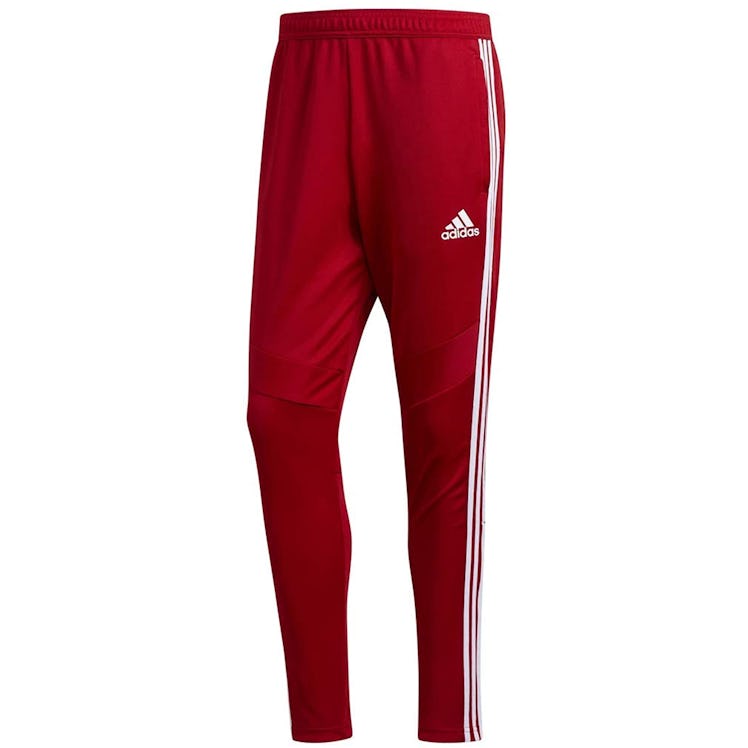 Red Adidas track pants