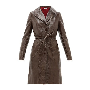 Francois brown leather coat