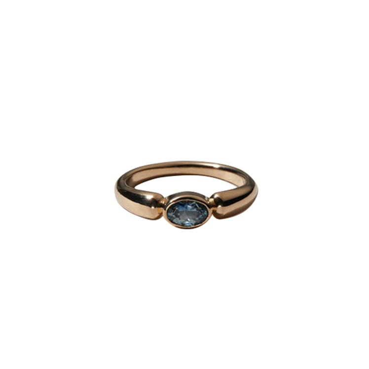 Rebecca Mapes ring in gold and teal