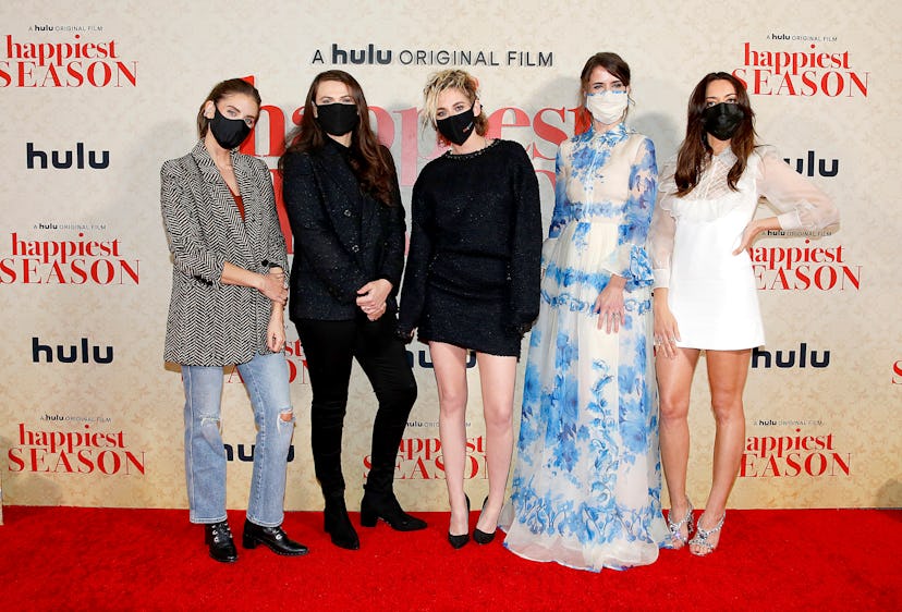 The cast of Happiest Season on the red carpet