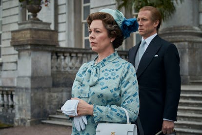 Olivia Colman playing Queen Elizabeth II