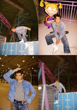 A collage with skater, model, actor, and photographer Evan Mock 