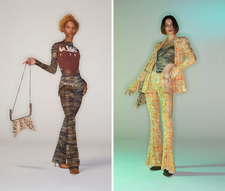 A collage with two models wearing Charlotte Knowles' new collection