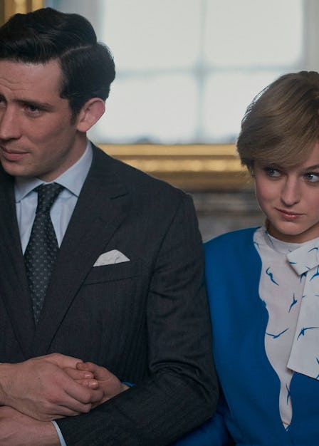 Josh O'Connor as Prince Charles and Emma Corrin as Princess Diana in The Crown