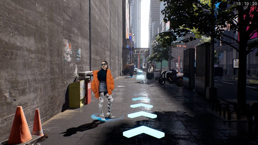 A "model" in Balenciaga's "video game"