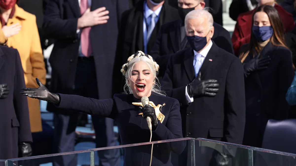 lady gaga dress inauguration 2021 Lady Gaga Wore Schiaparelli Couture for Biden Inauguration Lady Gaga Inauguration Outfit