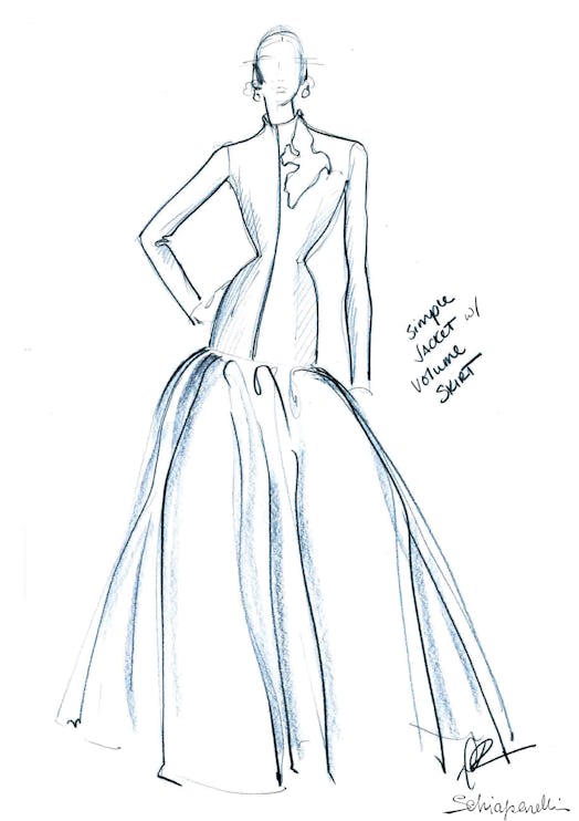 Sketch of Lady Gaga inauguration dress.