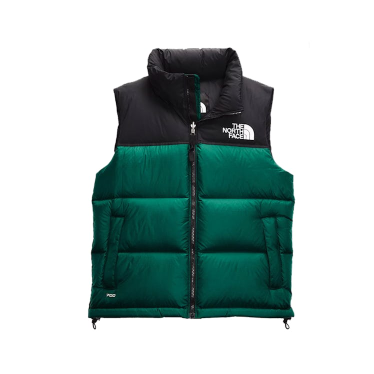 The North Face black and green puffer vest