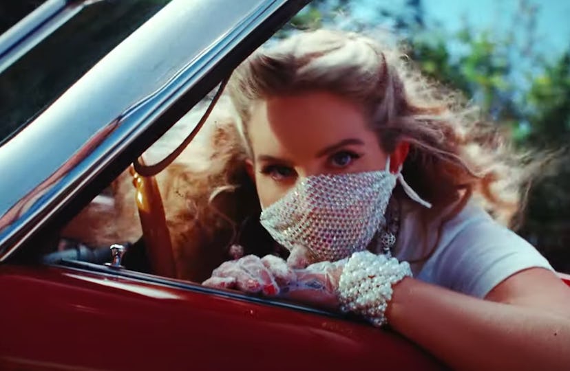 Lana Del Rey in a Crystal Facemask.