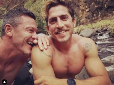 Luke Evans and Rafa Olarra smiling together in a selfie