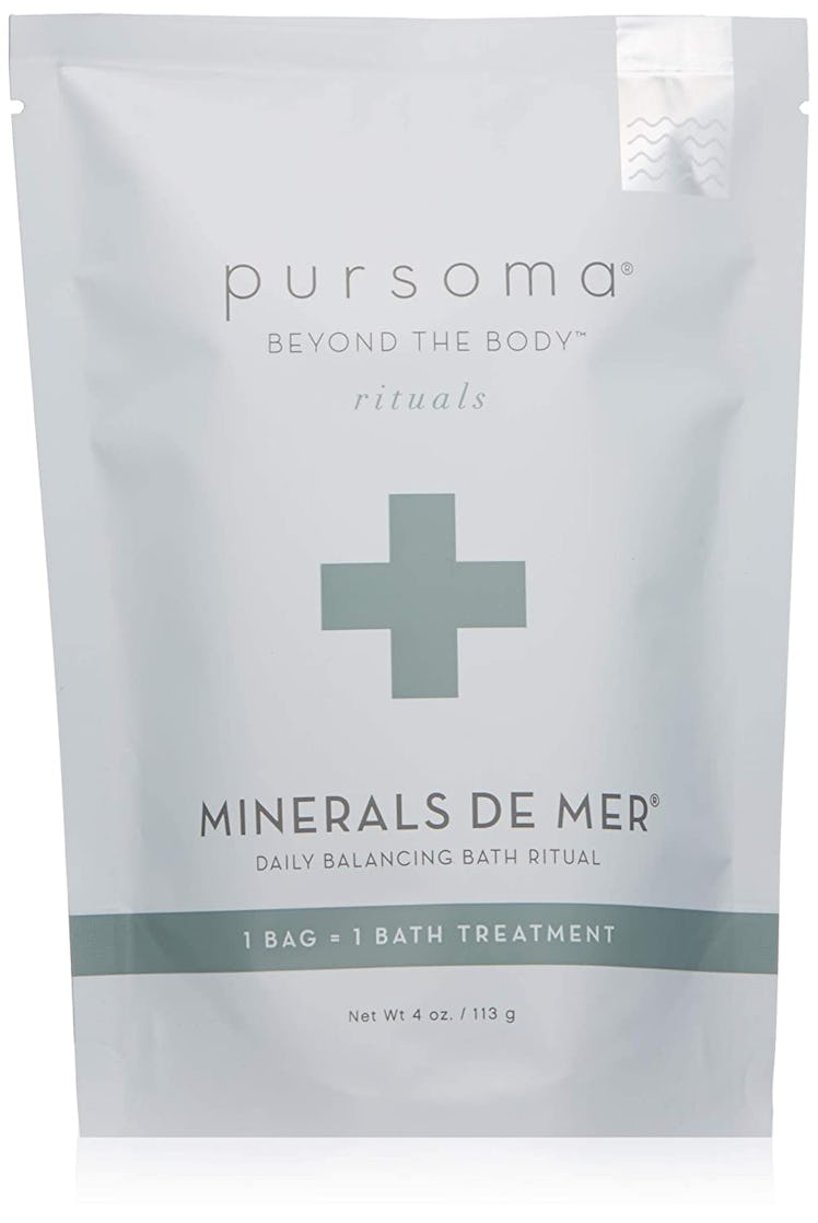 Pursoma Minerals de Mer Bath Soak in white packaging with grey writing 