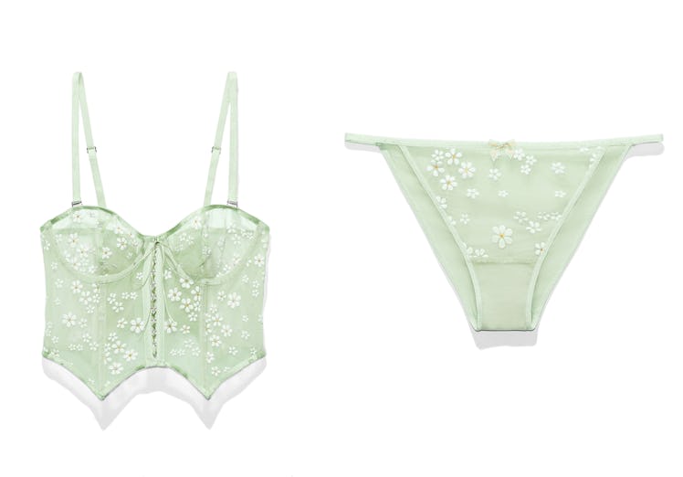 Savage x Fenty Bustier and Bikini Brief in light green