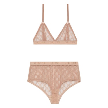 Gucci lingerie set in beige with a bralette and briefs