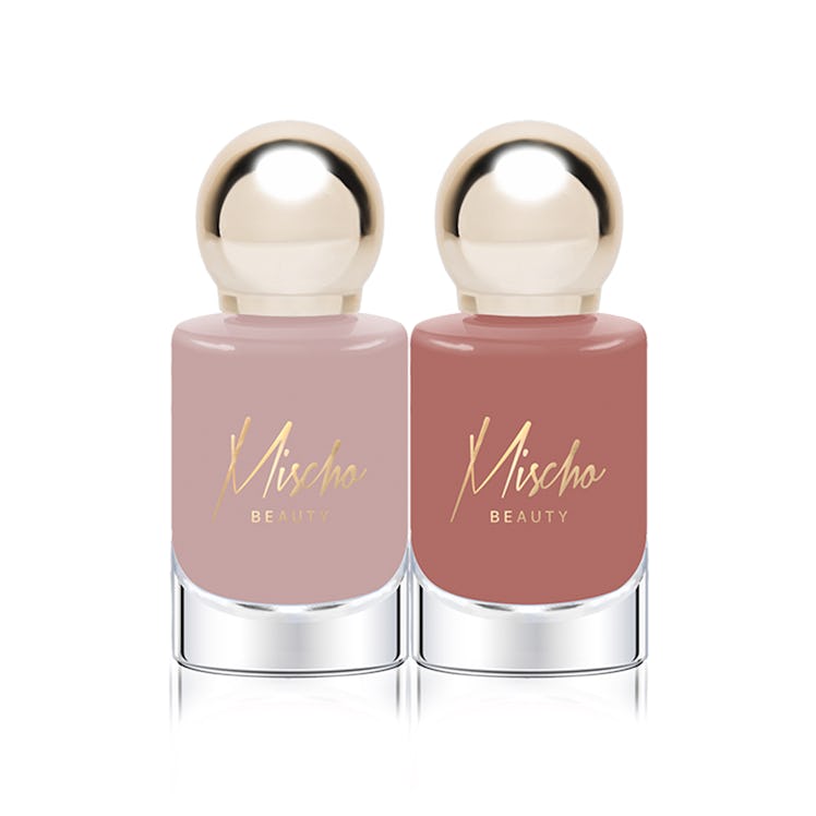 Two bottles of Mischo Beauty Nail Lacquer Set in Angel + Manicured