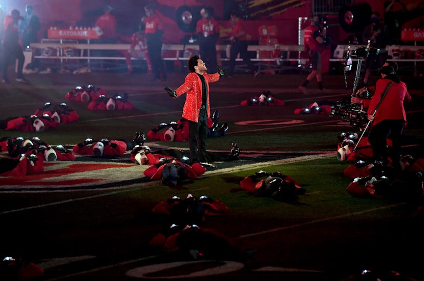 The Weeknd living it up at the Super Bowl