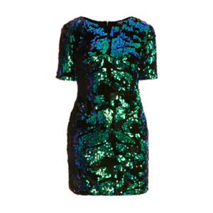 topshop sequin and velvet dress Topshop velvet sequin long sleeve mini dress in black