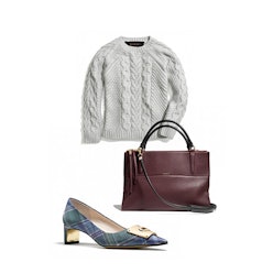 A sweater, a bag, and a shoe from the complete gift guide
