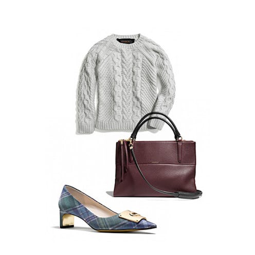 A sweater, a bag, and a shoe from the complete gift guide