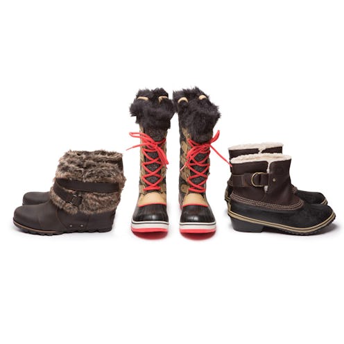 Joan of Arctic Wedge Ankle, Tofino Herringbone, and Winter Fancy boots by SOREL