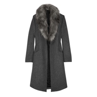 Faux Fur-Trimmed Coat
