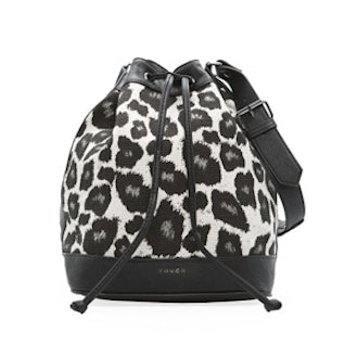 Leopard Print Bucket Bag