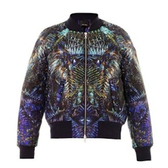 Forest-Print Bomber Jacket