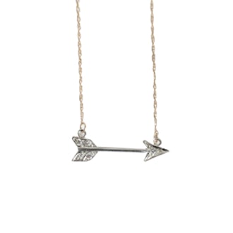 Maria Sterling Silver & Diamond Arrow With Gold Chain