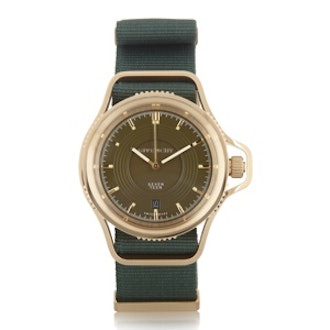 Forest-green Grosgrain Strap Watch