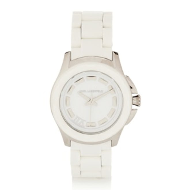 White Stainless Steel & Silicone Watch