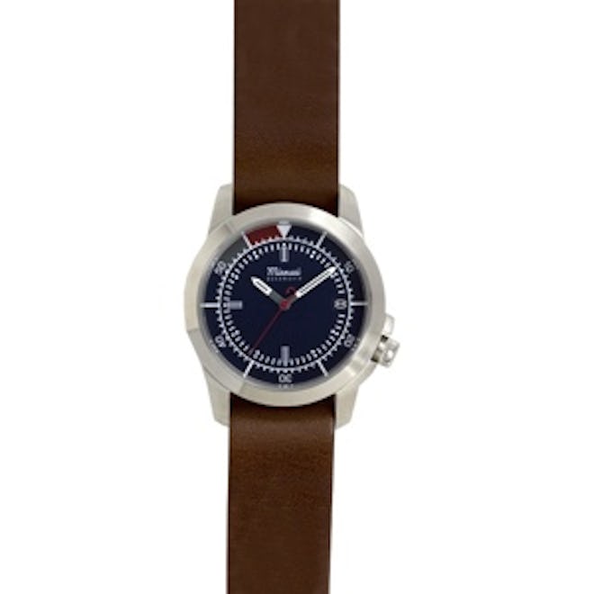 Navy & Brown Leather Watch