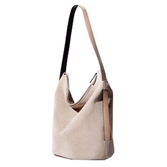 Leather And Suede Bucket Bag