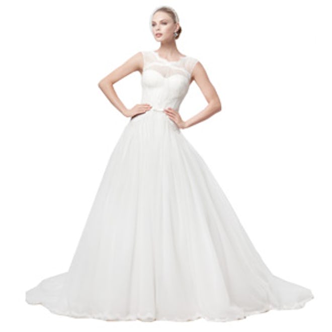 Truly Zac Posen Lace and Tulle Ballgown with Illusion Neckline